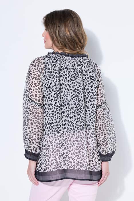 Bluse, Loose Fit, Streifen/Leo, Schlupfform