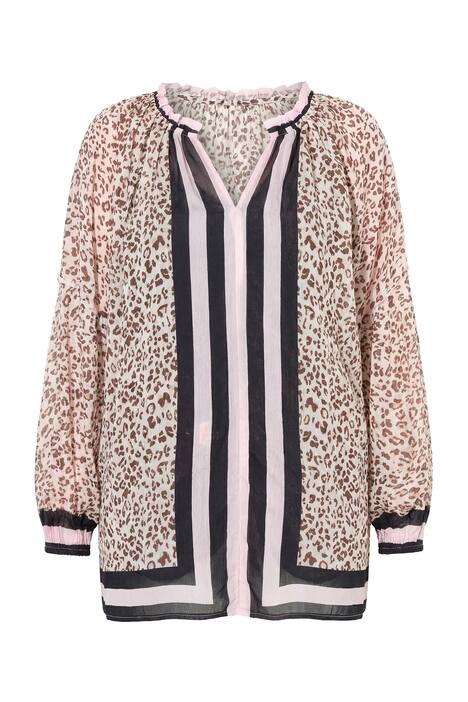 Halenka, volný střih, pruhy / leopardí
