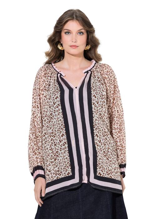 Halenka, volný střih, pruhy / leopardí