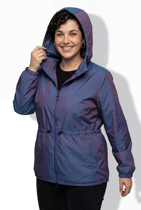 Funktionsjacke, schimmernd, wasserabweisend, Kapuze