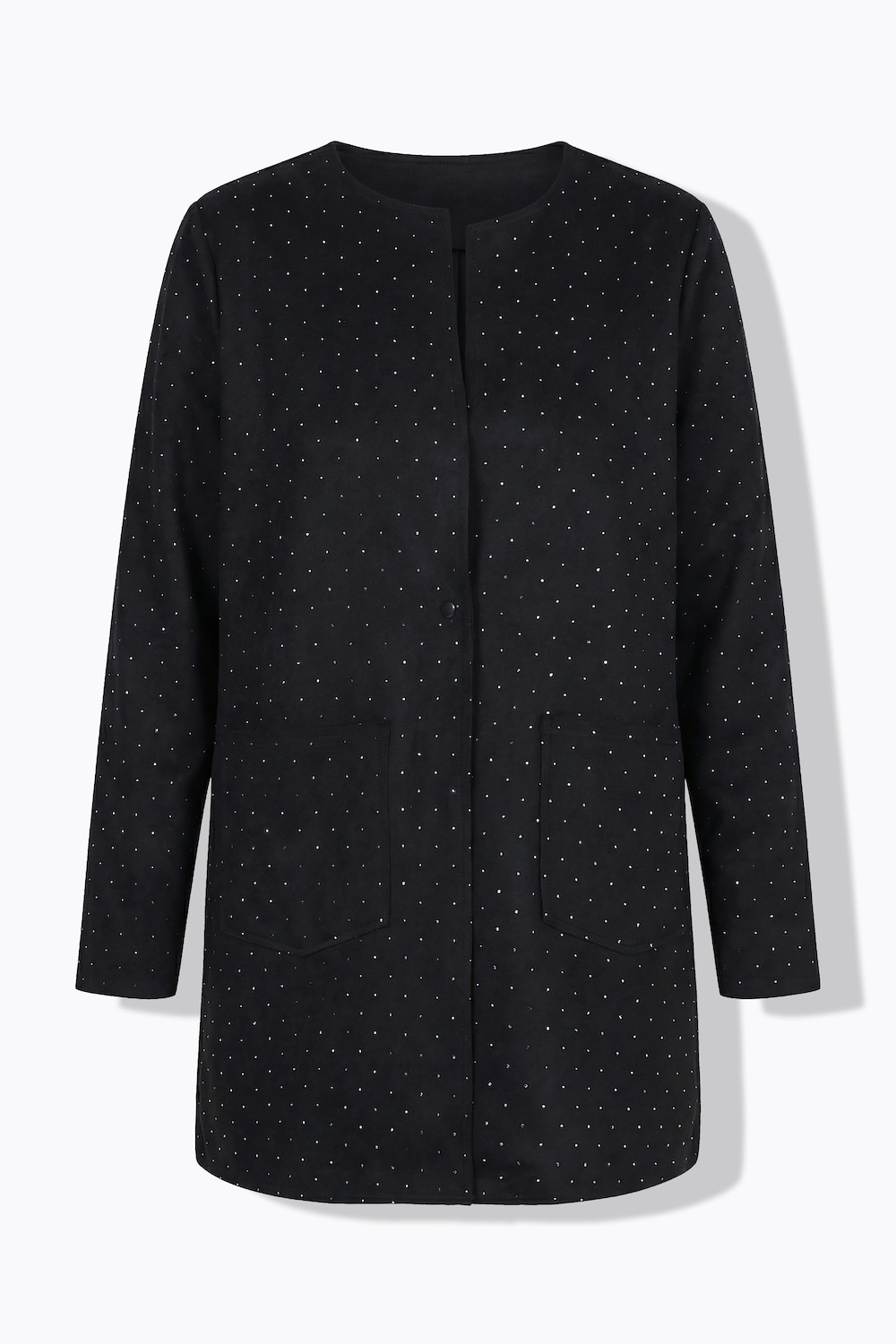 Stora storlekar Velourjacka, Dam, svart, storlek: 46, Polyester, Mia Moda