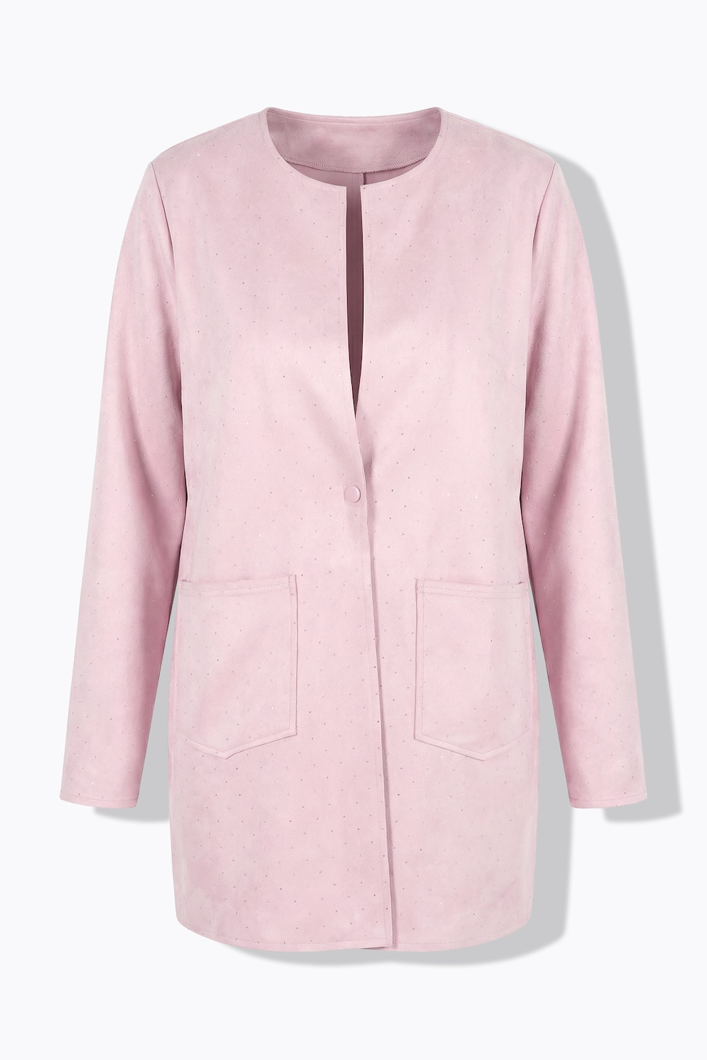 Stora storlekar Velourjacka, Dam, rosa, storlek: 50, Polyester, Mia Moda