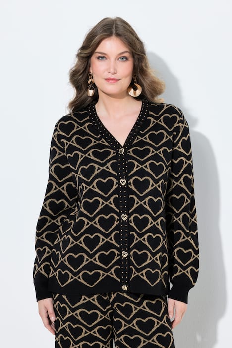 Vest, Straight Fit, goudkleurig hartmotief, sierstuds