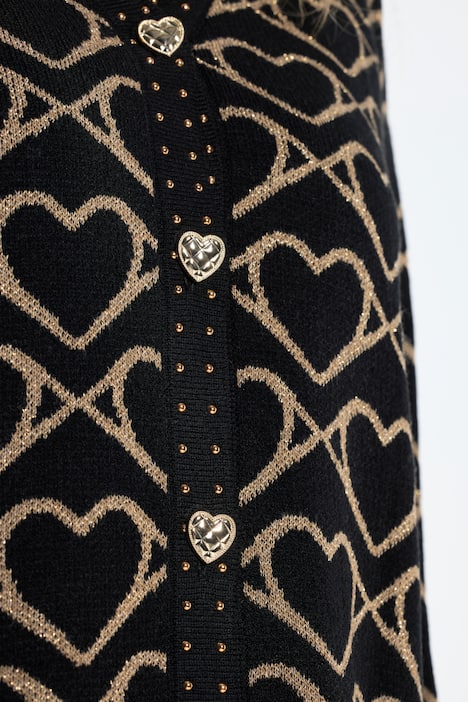 Vest, Straight Fit, goudkleurig hartmotief, sierstuds