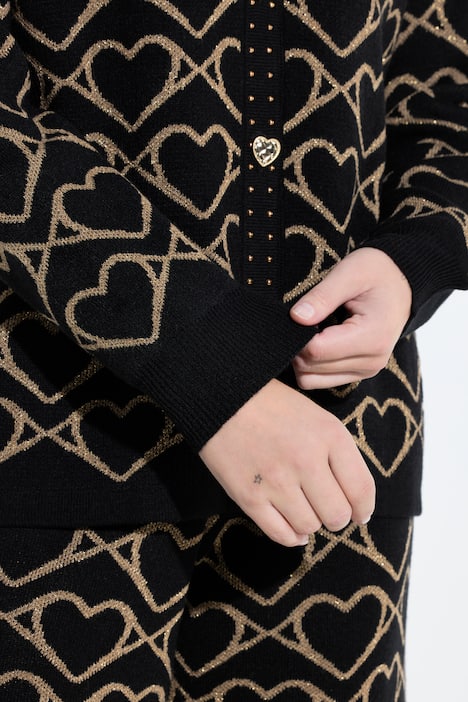 Vest, Straight Fit, goudkleurig hartmotief, sierstuds