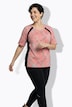 T-Shirt, Blätter, Mesh, V-Ausschnitt, Halbarm, recycelt