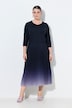 Ombre Pleated 3/4 Sleeve Dress