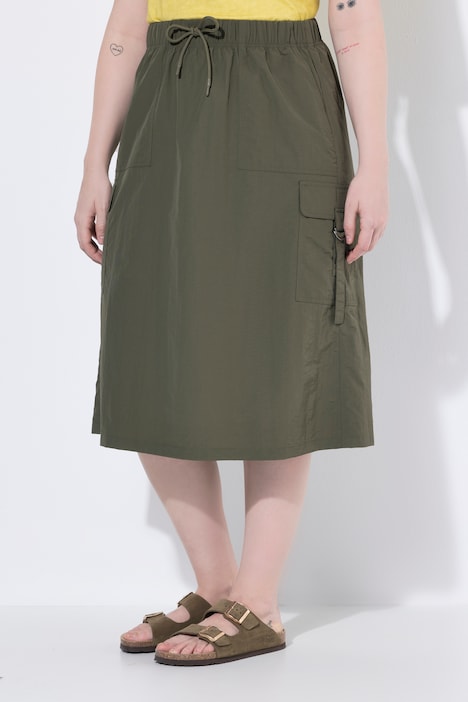 Drawstring Waist Cargo Skirt