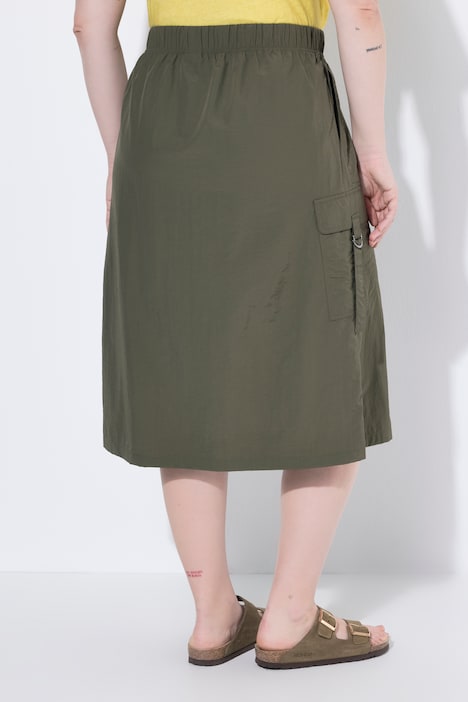 Drawstring Waist Cargo Skirt