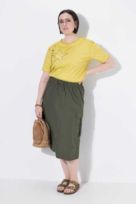 Drawstring Waist Cargo Skirt