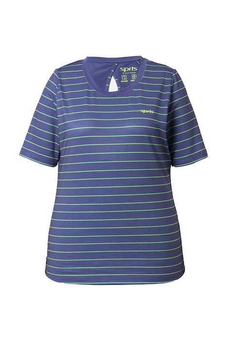 Funkční tričko, pruhované, s výřezy, kulatý výstřih, polo rukávy