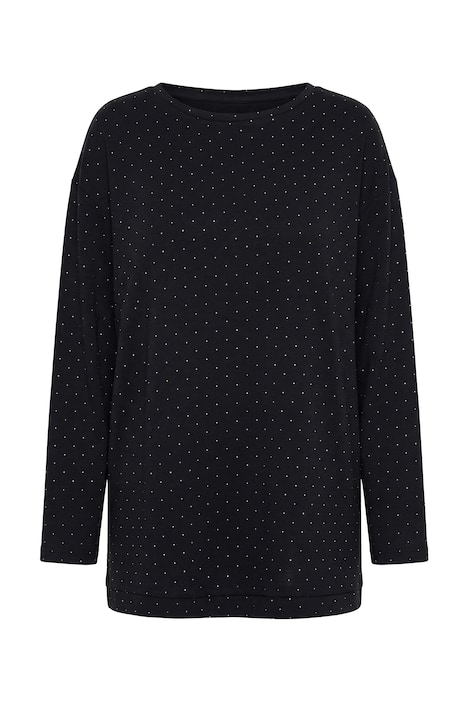 Mikina, Boxy střih, scuba teplákovina, třpytivé kamínky