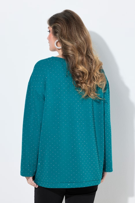 Sweatshirt, Boxy Fit, Scuba-Sweat, Glitzersteinchen