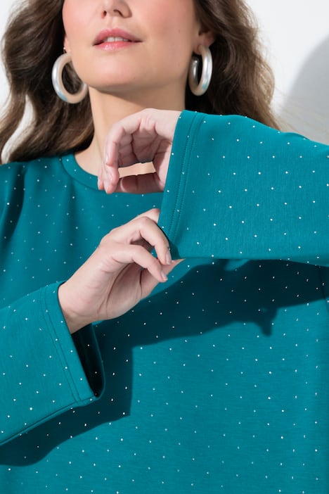 Sweatshirt, Boxy Fit, Scuba-Sweat, Glitzersteinchen