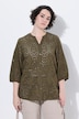 Baumwoll-Bluse, Stickerei, V-Ausschnitt, 3/4-Arm
