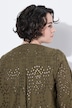Baumwoll-Bluse, Stickerei, V-Ausschnitt, 3/4-Arm