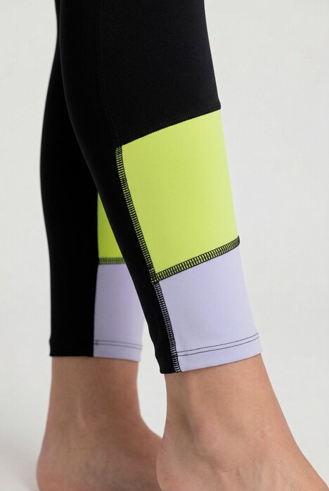 Sport-Leggings, Colorblocking, Taschen, recycelt
