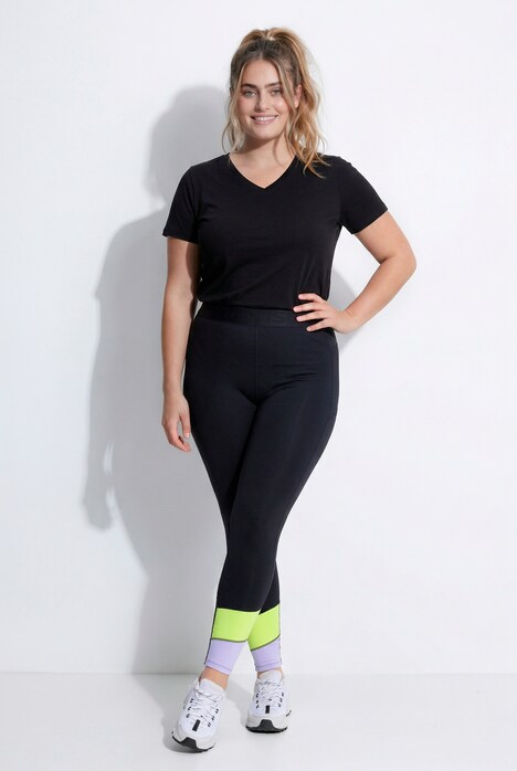 Sport-Leggings, Colorblocking, Taschen, recycelt