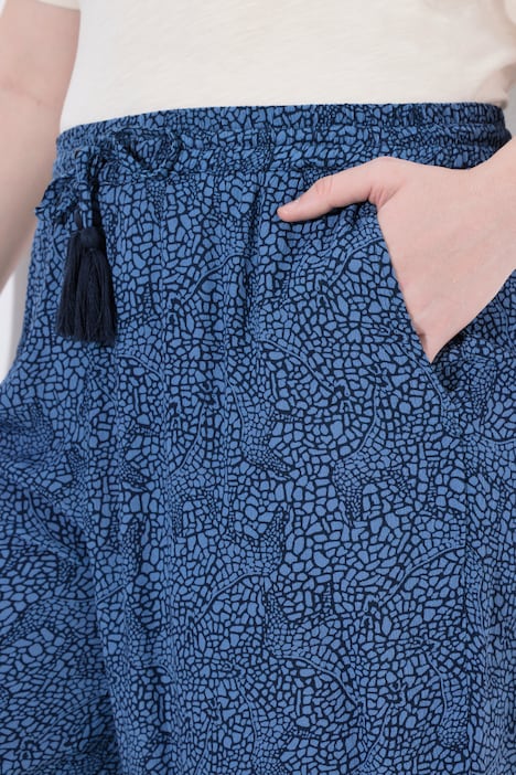 Schlupf-Bermuda Rose, Giraffen, weites Bein, Elastikbund