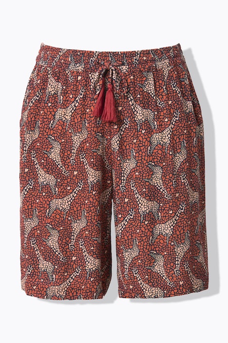 Schlupf-Bermuda Rose, Giraffen, weites Bein, Elastikbund