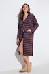 Striped Zip-Up Terry cloth Bathrobe