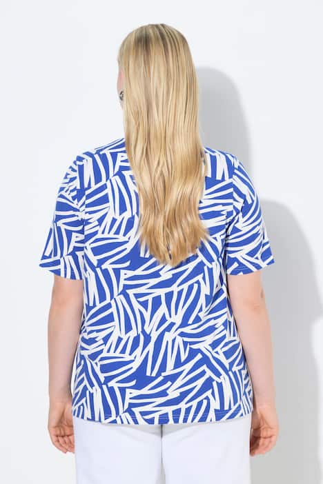 T-shirt, A-lijn, sierplooi, V-hals, korte mouwen