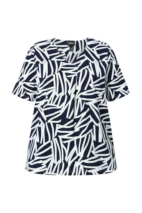 Halenka, áčkový střih, ozdobný záhyb, V výstřih, polodlouhý rukáv