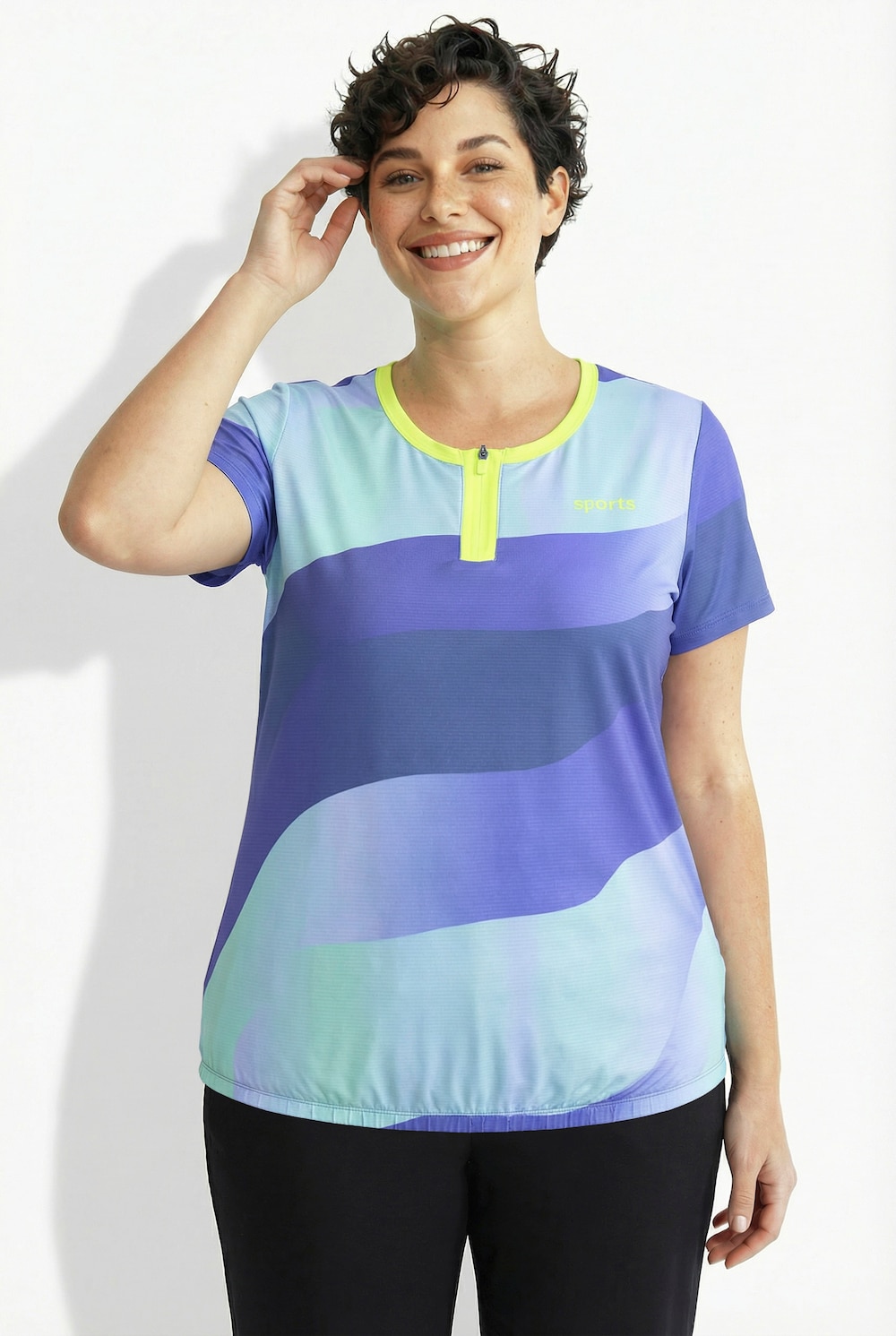 Functioneel bikeshirt, ronde hals, korte mouwen, zakken, gerecycled