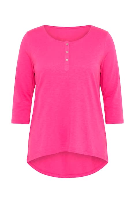 Tričko, A střih, henley, knoflíková léga, 3/4 rukávy