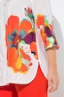 Hemdbluse, Blüten, A-Linie, Hemdkragen, 3/4-Arm