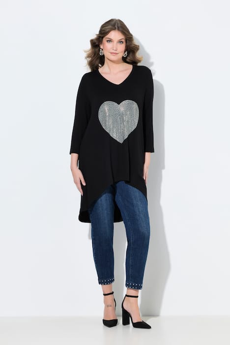 T-Shirt, A-Linie, Ziernieten-Herz