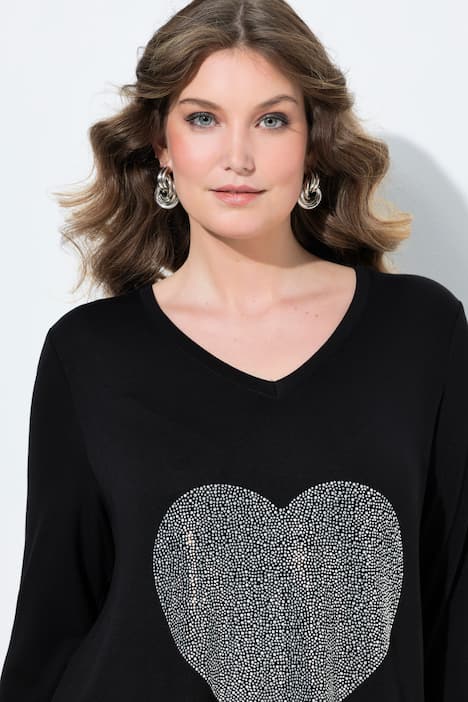 T-Shirt, A-Linie, Ziernieten-Herz