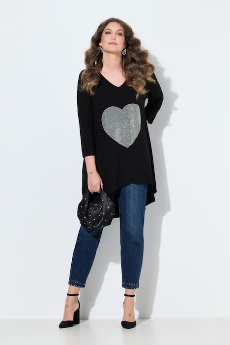 T-Shirt, A-Linie, Ziernieten-Herz