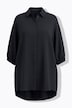 Hemdbluse, oversized, Musselin, 3/4-Ärmel