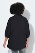Hemdbluse, oversized, Musselin, 3/4-Ärmel