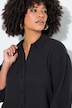 Hemdbluse, oversized, Musselin, 3/4-Ärmel