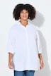 Hemdbluse, oversized, Musselin, 3/4-Ärmel