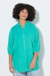Hemdbluse, oversized, Musselin, 3/4-Ärmel