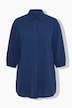 Hemdbluse, oversized, Musselin, 3/4-Ärmel