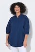 Hemdbluse, oversized, Musselin, 3/4-Ärmel