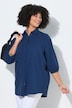Hemdbluse, oversized, Musselin, 3/4-Ärmel