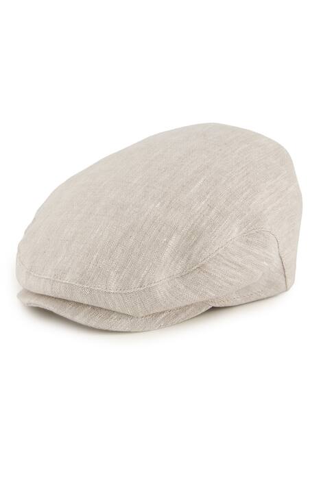 JP1880 Lněná čepice s kšiltem, čistý len, až do velikosti XL