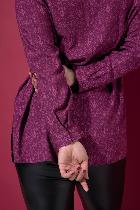 Hemdbluse, Straight Shape, Paisley, Langarm