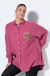 Hemdbluse, oversized, Musselin, Heart-Patch