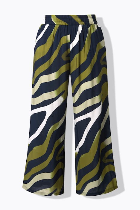 Broek Rose, zebramotief, wijde pijpen, elastische tailleband