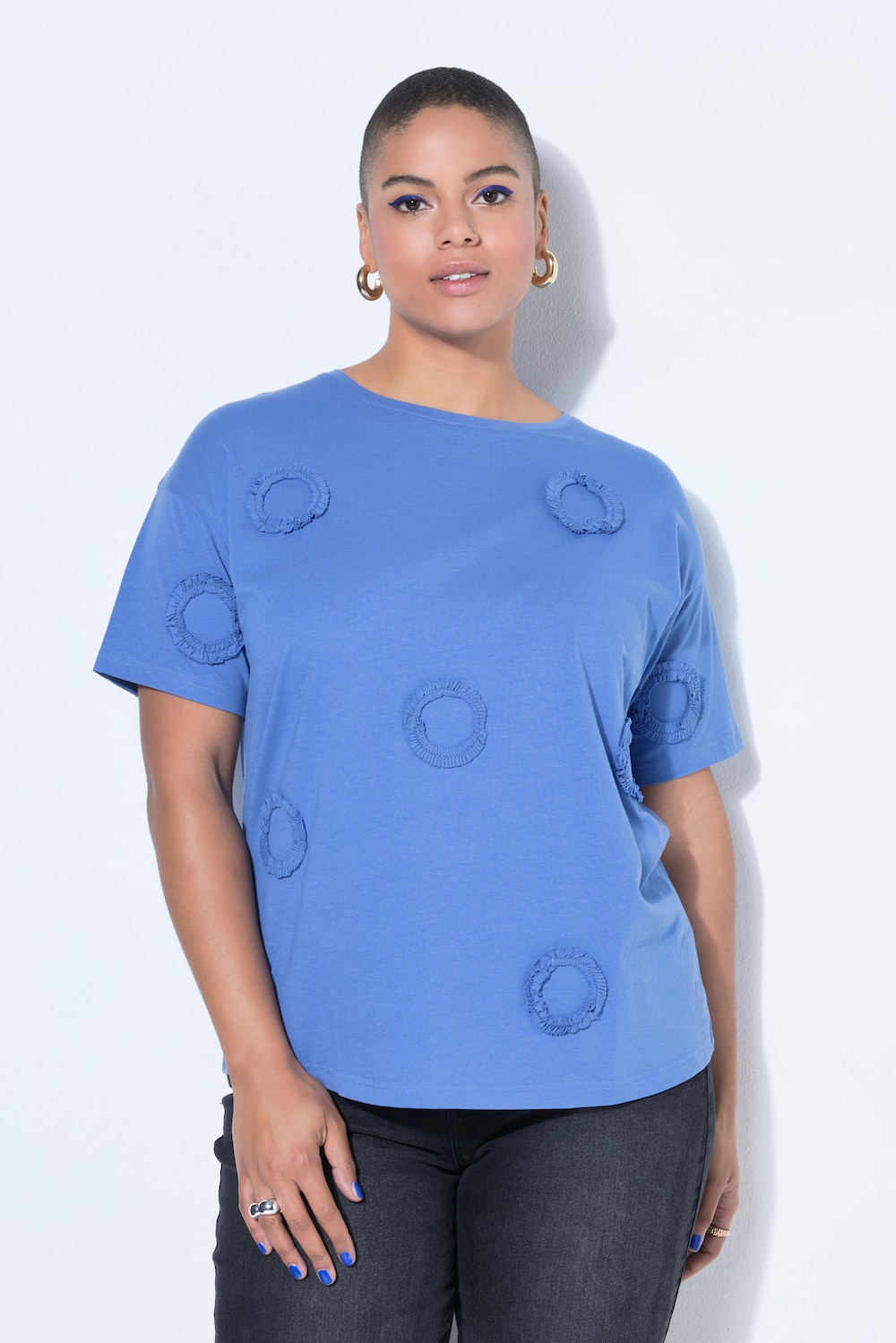 Thumbnail - Große Größen T-Shirt, Damen, blau, Größe: 42/44, Baumwolle, Studio Untold