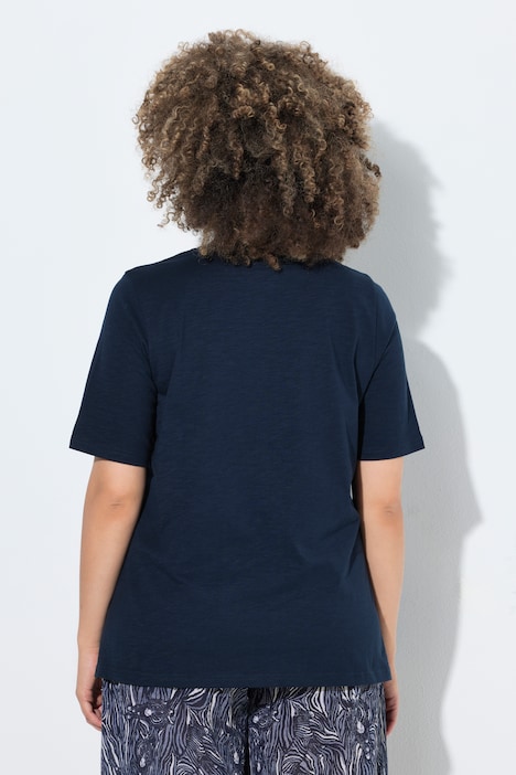 Maglietta, motivo stampato, classica, scollo a girocollo, mezze maniche