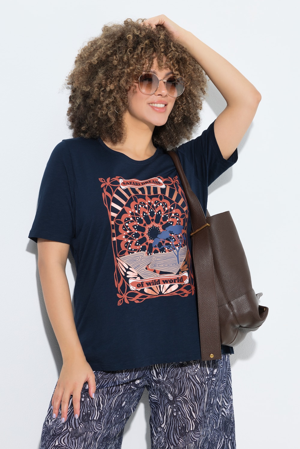 T-shirt, motiefprint, Classic, ronde hals, korte mouwen
