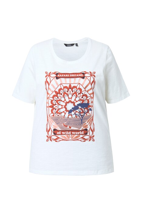 Tričko, potisk s motivem, klasický střih, kulatý výstřih, polodlouhý rukáv