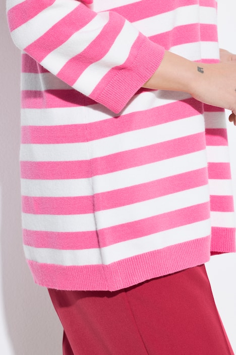 Strickshirt, Komfort Fit, Ringel, abnehmbare Herz-Brosche